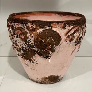 ARTE ITALICA Pink Flower Pot. Very Unique & Rare. Vase
